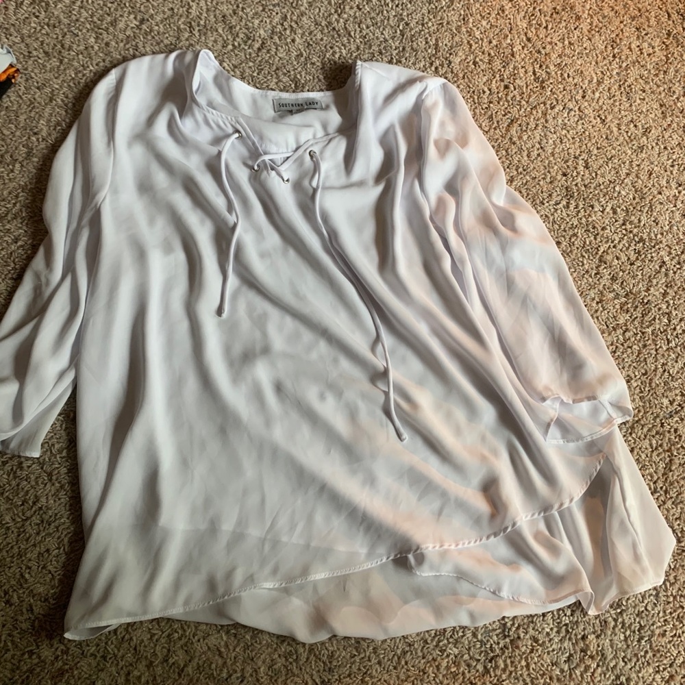 Southern Lady brand Gorgeous White Blouse